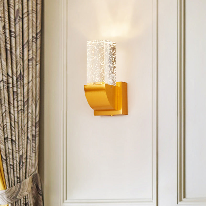 Skørter | Bubble Crystal Brown/Gold Wall Lighting Rectangular LED Traditional Wall Lamp Light for Bedroom