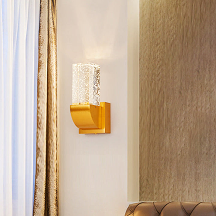 Skørter | Bubble Crystal Brown/Gold Wall Lighting Rectangular LED Traditional Wall Lamp Light for Bedroom