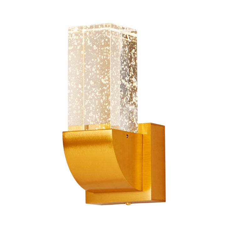 Skørter | Bubble Crystal Brown/Gold Wall Lighting Rectangular LED Traditional Wall Lamp Light for Bedroom