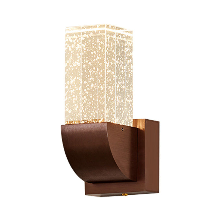 Skørter | Bubble Crystal Brown/Gold Wall Lighting Rectangular LED Traditional Wall Lamp Light for Bedroom
