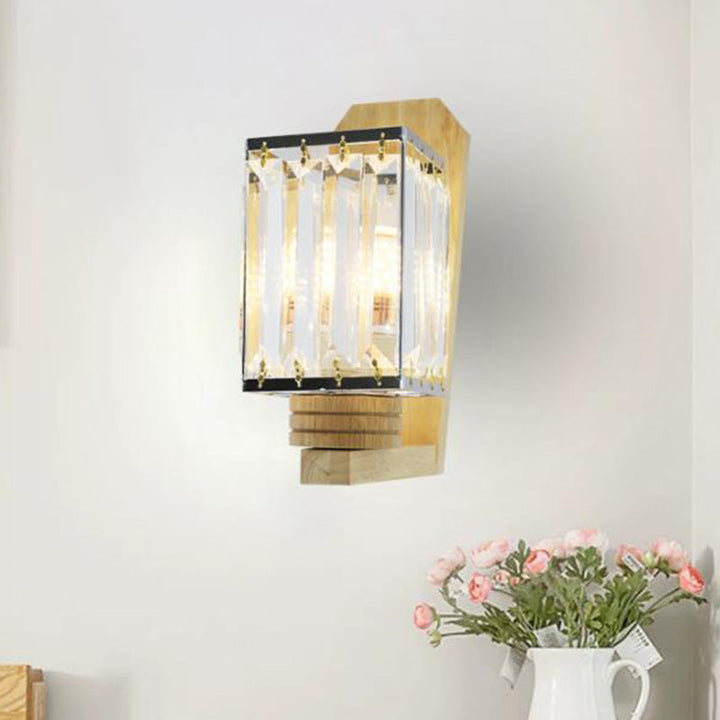 Skørter | Square/Globe Clear Crystal Wall Lamp Minimalistic 1 Mainly Living Room Wall Lighting Fixture