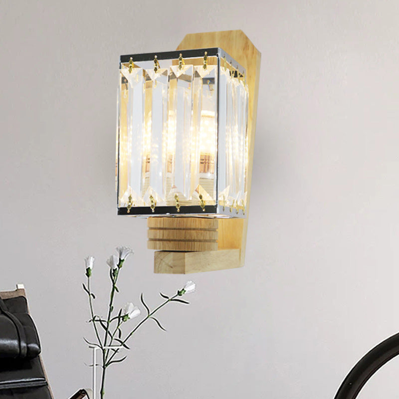 Skørter | Square/Globe Clear Crystal Wall Lamp Minimalistic 1 Mainly Living Room Wall Lighting Fixture