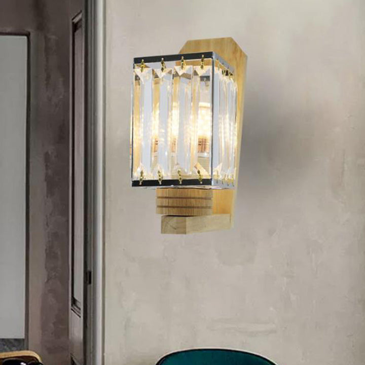 Skørter | Square/Globe Clear Crystal Wall Lamp Minimalistic 1 Mainly Living Room Wall Lighting Fixture