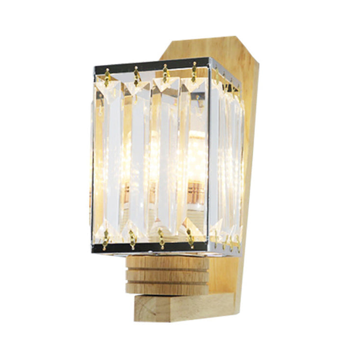 Skørter | Square/Globe Clear Crystal Wall Lamp Minimalistic 1 Mainly Living Room Wall Lighting Fixture