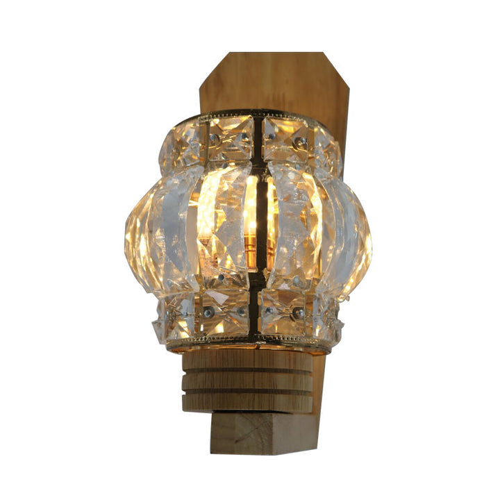 Skørter | Square/Globe Clear Crystal Wall Lamp Minimalistic 1 Mainly Living Room Wall Lighting Fixture