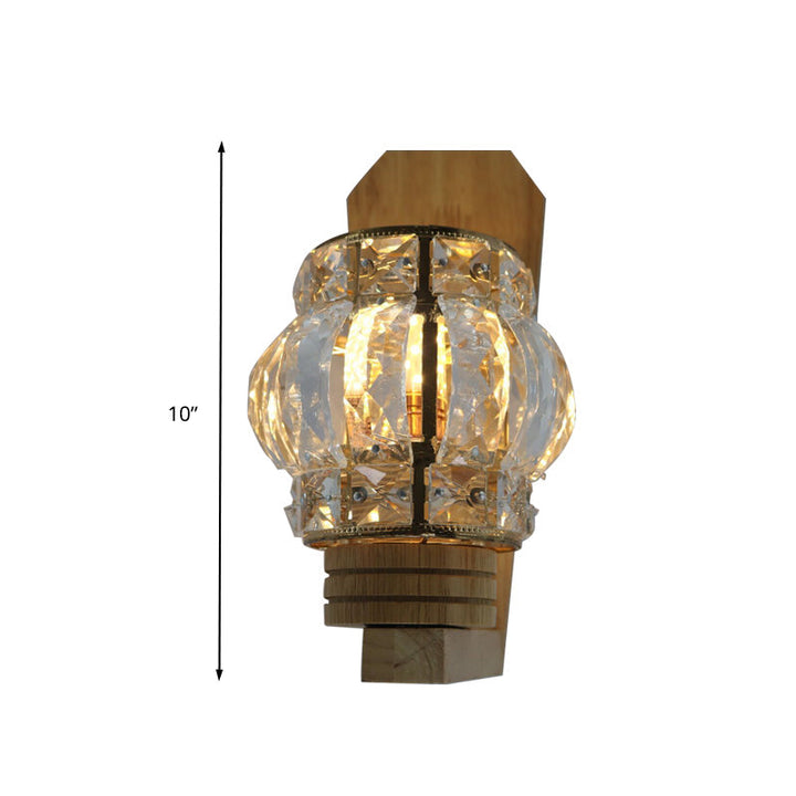 Skørter | Square/Globe Clear Crystal Wall Lamp Minimalistic 1 Mainly Living Room Wall Lighting Fixture