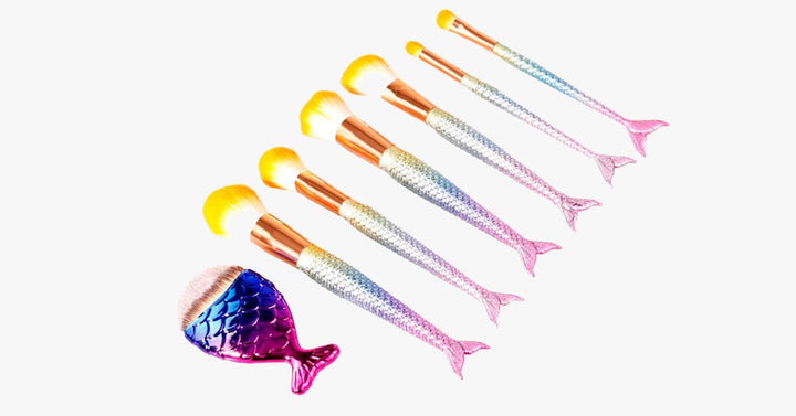 Lisslune | Mermaid Dream Glam Brush Set - Perfect your makeup in a glamorous way