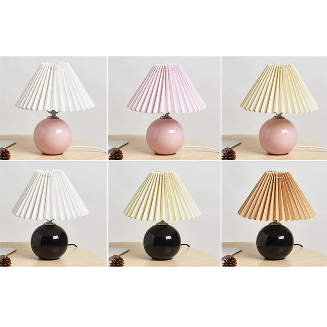 Lisslune | Nordic minimalist 1-light table lamp made of ceramic with pleats