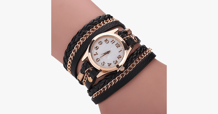 Lisslune | Gold Dial Quartz Watch with Funky Wraps – Designed to accentuate your casual look