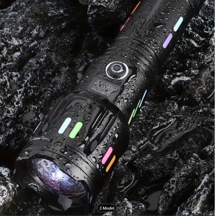 Lisslune | LED Flashlight With Power Display – Rechargeable High-Performance Flashlight With Glass Breaker & USB-C