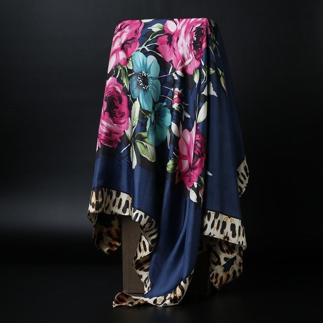 Lisslune | Large square scarf Simulation silk scarf All-match scarf Scarf