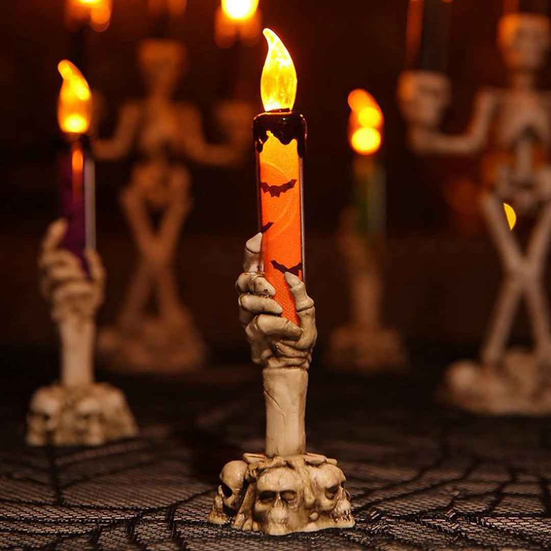 Lisslune | Halloween Ghost Hand Electronic Skeleton Candle Halloween Party Bar Props Decoration Glitter Lamp
