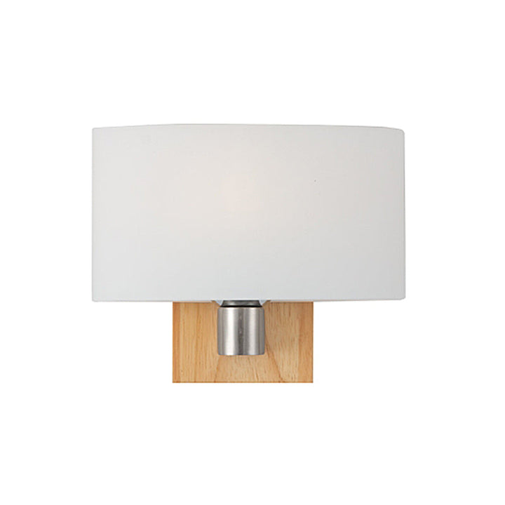 Skørter | White Glass Oval Wall Lighting Modernist 1 Head Sconce Lamp with Rectangular Wooden Back Plate