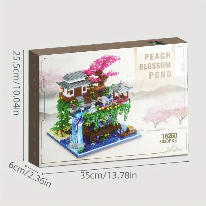 Lisslune | 3320PCS Blocks Treehouse Diamond Building Garden Architecture Waterfall Light DIY Bricks Cherry Blossom Toy for Children Adult Gift