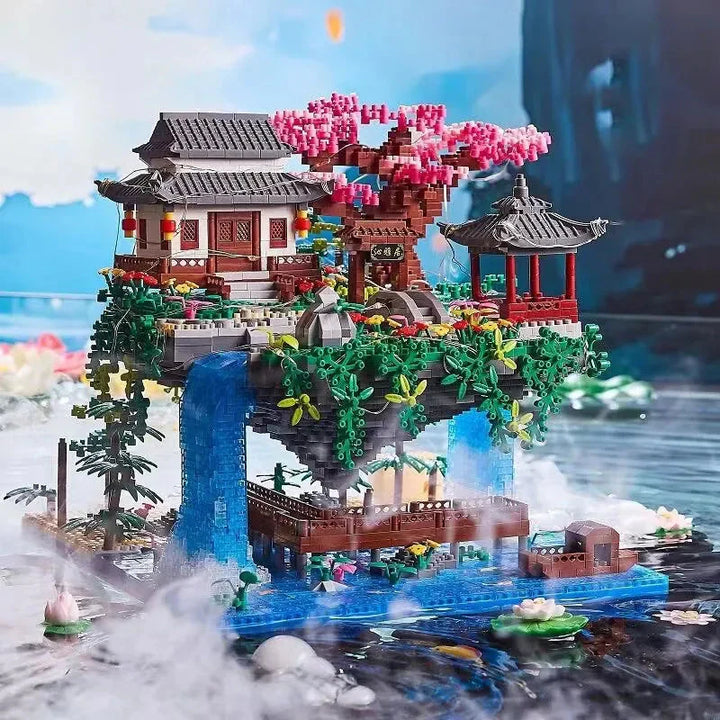 Lisslune | 3320PCS Blocks Treehouse Diamond Building Garden Architecture Waterfall Light DIY Bricks Cherry Blossom Toy for Children Adult Gift