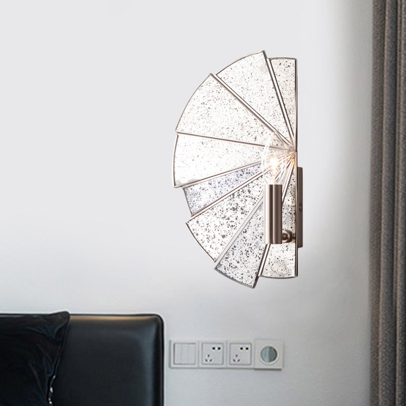 Skørter | Candle Holder Living Room Wall Lamp Traditional Style Metallic 1 Light Silver Wall Lamp