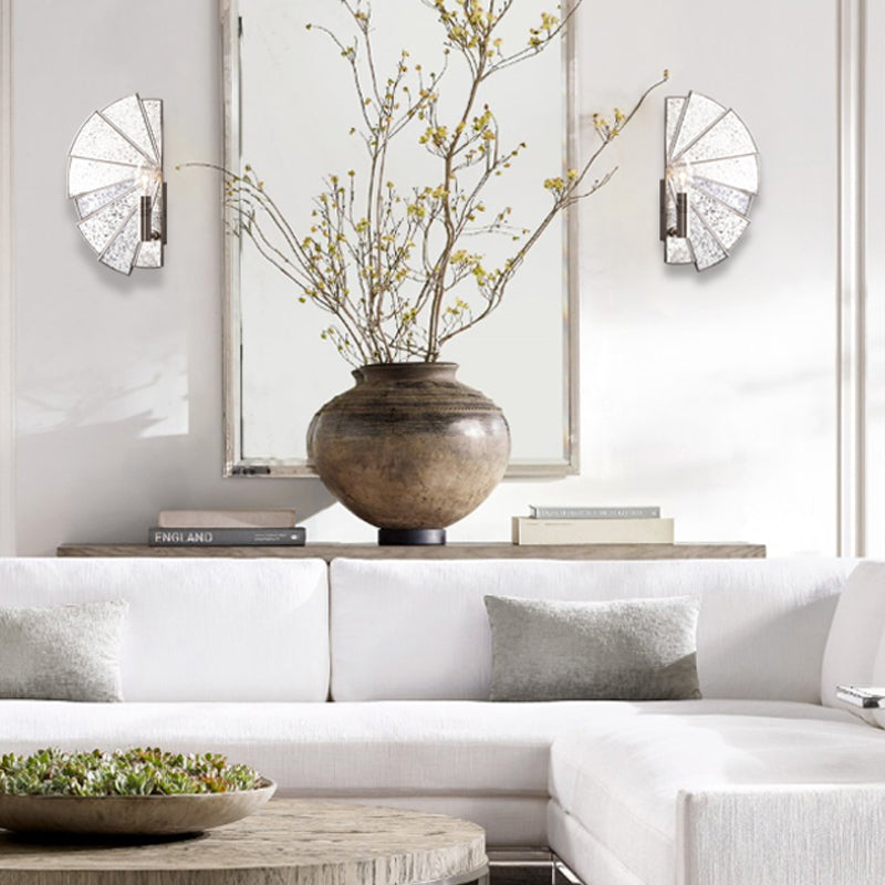 Skørter | Candle Holder Living Room Wall Lamp Traditional Style Metallic 1 Light Silver Wall Lamp