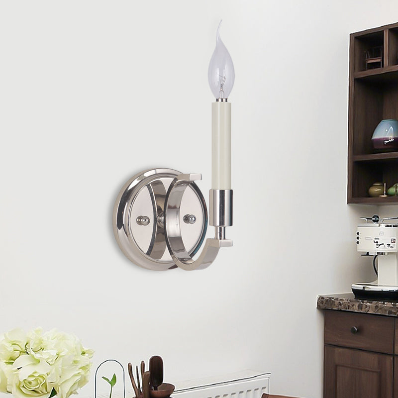 Skørter | 1/4 Lights Metallic Wall Light Traditional Silver Candle Style Bedroom Wall Lamp