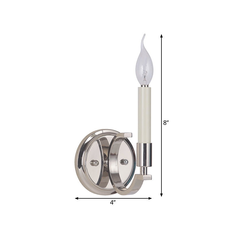 Skørter | 1/4 Lights Metallic Wall Light Traditional Silver Candle Style Bedroom Wall Lamp