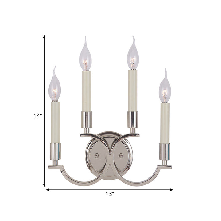 Skørter | 1/4 Lights Metallic Wall Light Traditional Silver Candle Style Bedroom Wall Lamp