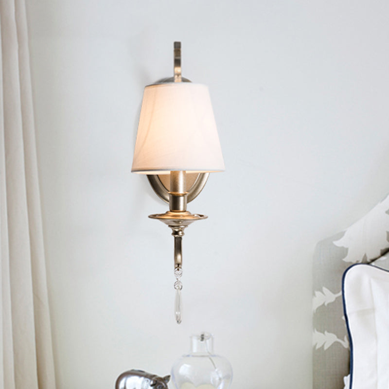 Skørter | Brass Tapered/Candle Wall Lamp Rustic Clear Crystal 1/2 Heads Bedroom Wall Mounted Light with Shade/without Shade