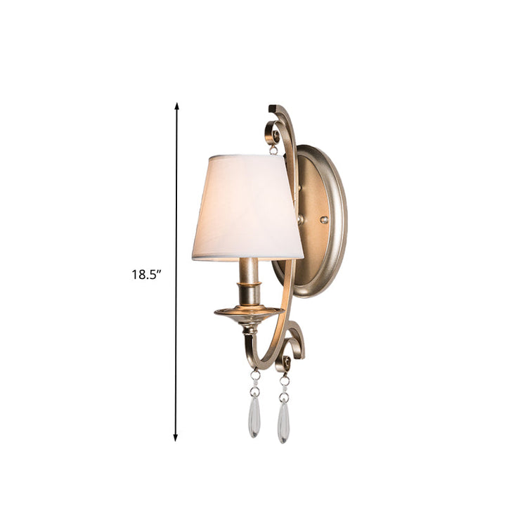 Skørter | Brass Tapered/Candle Wall Lamp Rustic Clear Crystal 1/2 Heads Bedroom Wall Mounted Light with Shade/without Shade