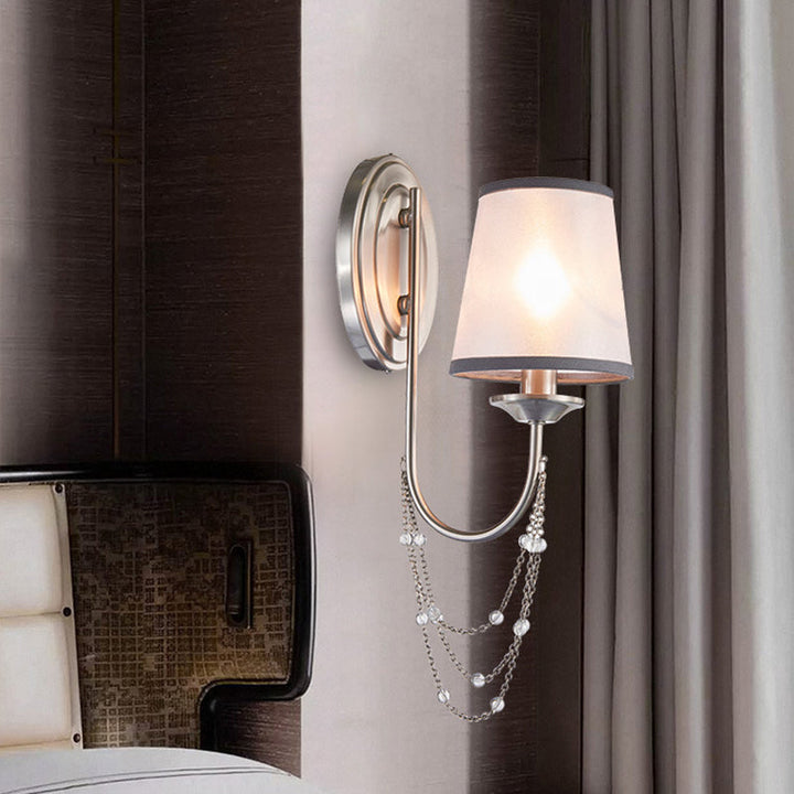 Skørter | Crystal chrome wall-mounted light conical 1/2 bulbs traditional wall lamp lighting for bedroom