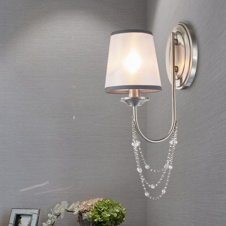 Skørter | Crystal chrome wall-mounted light conical 1/2 bulbs traditional wall lamp lighting for bedroom
