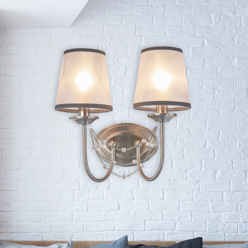 Skørter | Crystal chrome wall-mounted light conical 1/2 bulbs traditional wall lamp lighting for bedroom