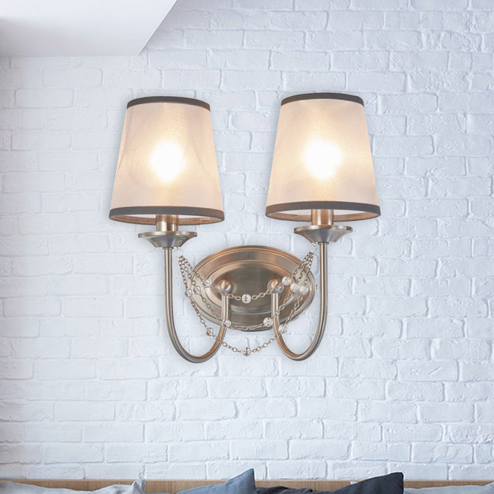 Skørter | Crystal chrome wall-mounted light conical 1/2 bulbs traditional wall lamp lighting for bedroom