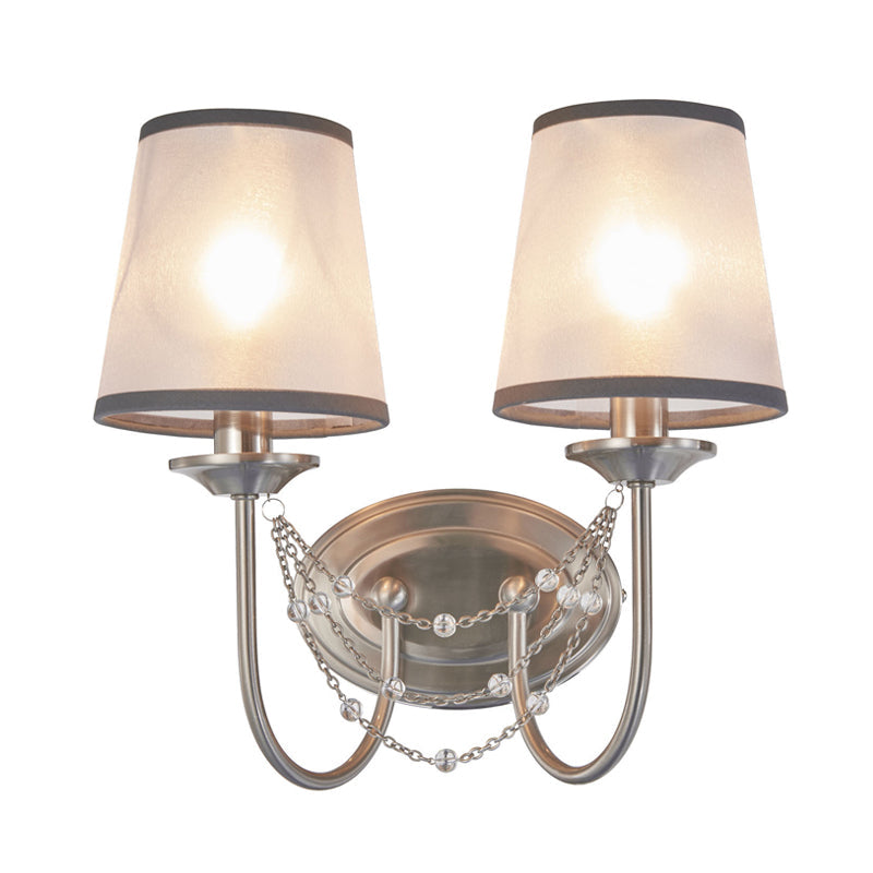 Skørter | Crystal chrome wall-mounted light conical 1/2 bulbs traditional wall lamp lighting for bedroom