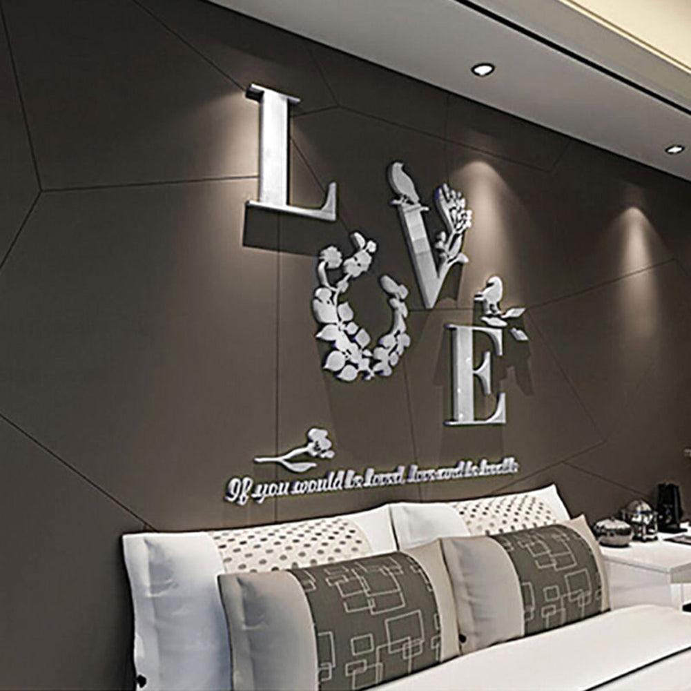 Lisslune | Enchanting 3D Lovebirds Flower Wall Stickers - Easy to Apply & Remove