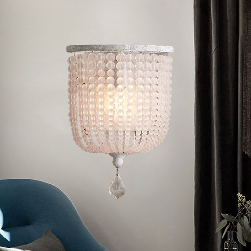 Skørter | White/gray 1 light wall lamp minimalism crystal half basket wall lamp fixture