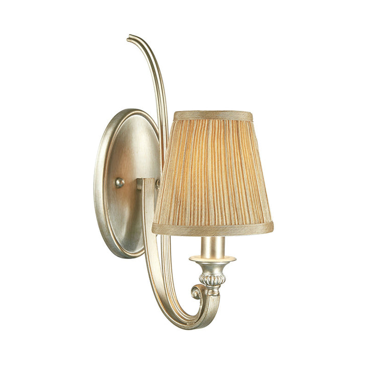 Skørter | 1 Light Curved Arm Wall Lighting Traditional Linen Fabric Wall Lamp for Bedroom