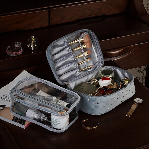Lisslune | Large capacity velvet cosmetic bag + wash bag