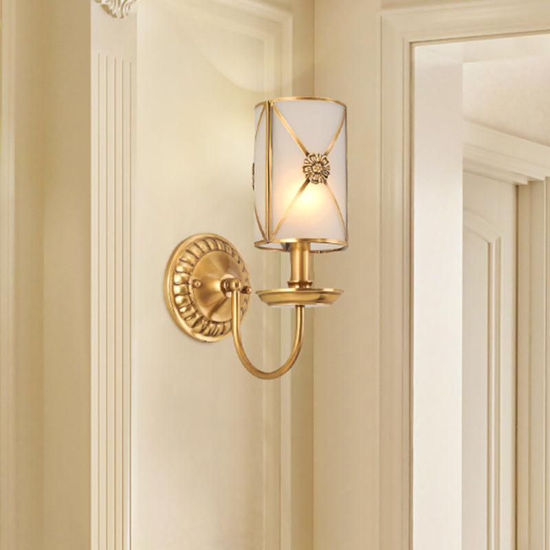 Skørter | 1/2-Light Brass Wall Mount Lamp Vintage Gold Finish Swag Arm Candle Wall Lamp Lighting Fixture