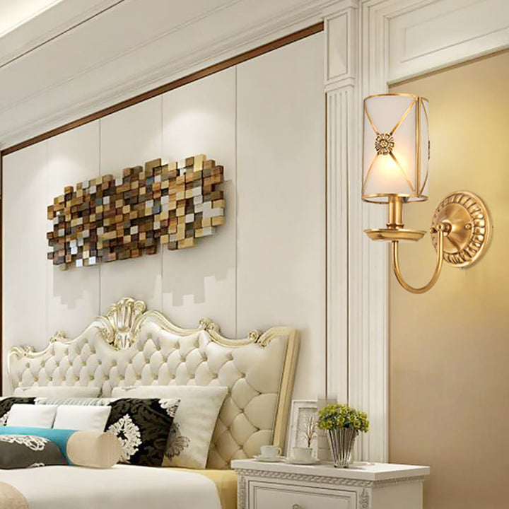 Skørter | 1/2-Light Brass Wall Mount Lamp Vintage Gold Finish Swag Arm Candle Wall Lamp Lighting Fixture