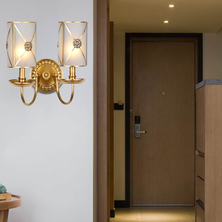Skørter | 1/2-Light Brass Wall Mount Lamp Vintage Gold Finish Swag Arm Candle Wall Lamp Lighting Fixture