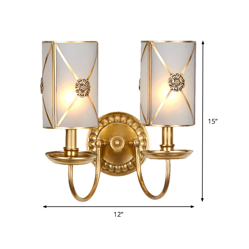 Skørter | 1/2-Light Brass Wall Mount Lamp Vintage Gold Finish Swag Arm Candle Wall Lamp Lighting Fixture