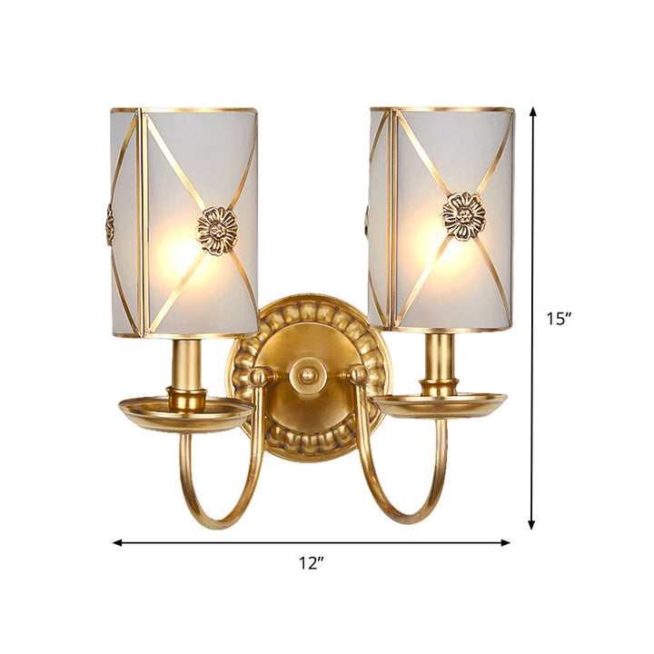 Skørter | 1/2-Light Brass Wall Mount Lamp Vintage Gold Finish Swag Arm Candle Wall Lamp Lighting Fixture
