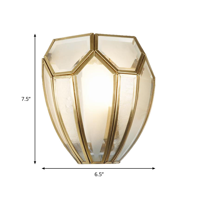 Skørter | Golden Finish Geometric Wall Lamp Traditional Metal and Mouth-Blown Glass 1 Bulb Wall Light Sconces