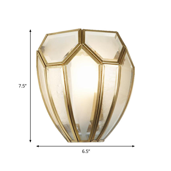 Skørter | Golden Finish Geometric Wall Lamp Traditional Metal and Mouth-Blown Glass 1 Bulb Wall Light Sconces