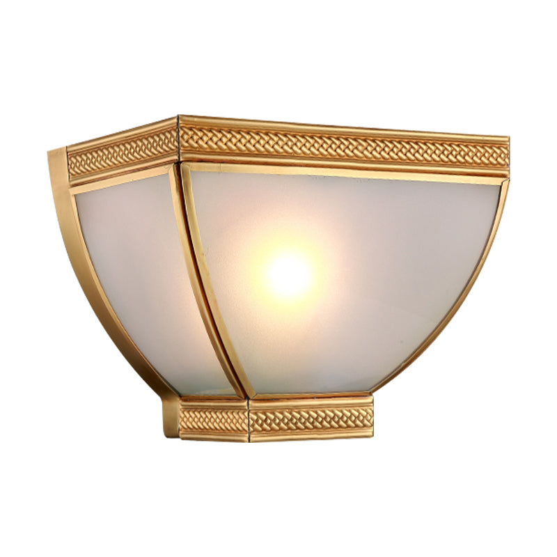 Skørter | Opaque Glass Torch Flush Wall Lamp Retro 1 Head Wall Mount Lamp Kit with Golden Edge