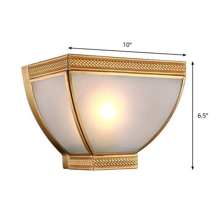 Skørter | Opaque Glass Torch Flush Wall Lamp Retro 1 Head Wall Mount Lamp Kit with Golden Edge