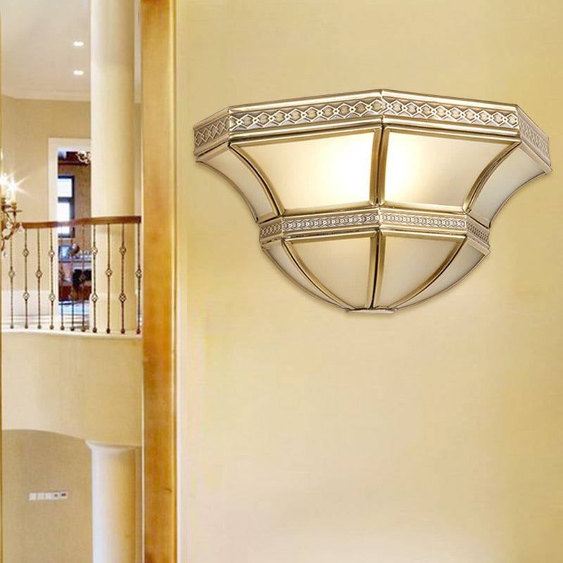 Skørter | Flared Wall Mount Light Traditional Opal Glass 1 Light Gold Finish Wall Light