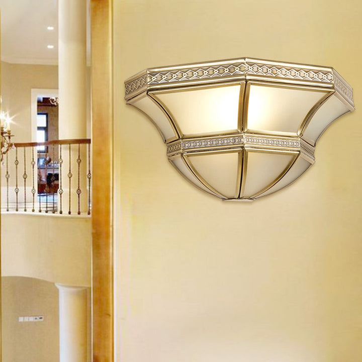 Skørter | Flared Wall Mount Light Traditional Opal Glass 1 Light Gold Finish Wall Light