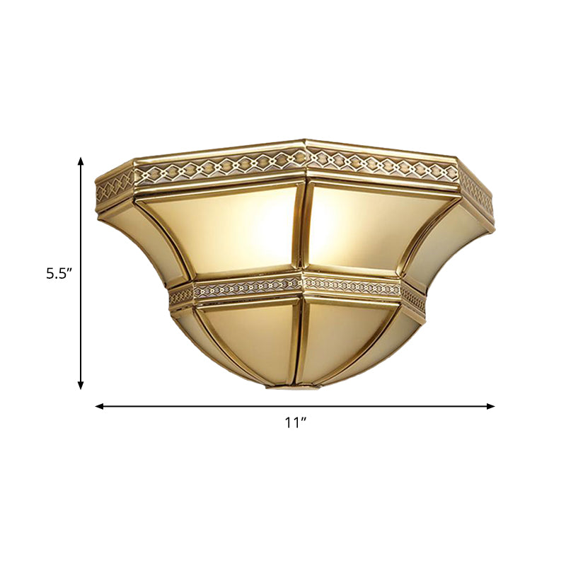 Skørter | Flared Wall Mount Light Traditional Opal Glass 1 Light Gold Finish Wall Light