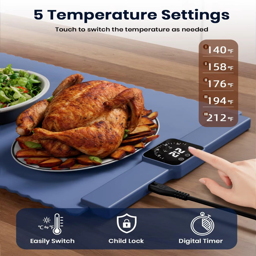 Lisslune | Safe Heat Roll-Up Electric Food Warmer Mat