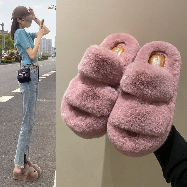 Lisslune | Leisure Fleece-lined Platform Slippers