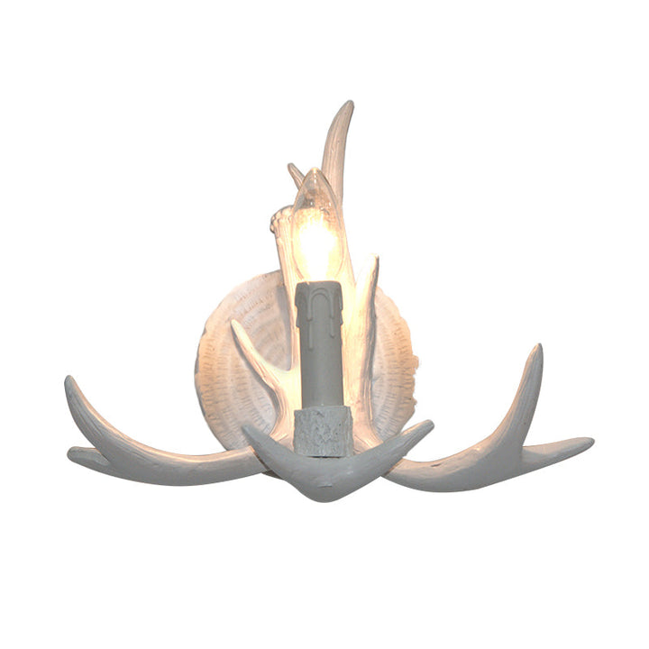 Skørter | 1 Light Exposed Bulb Wall Lamp Traditional White/Wood Resin Wall Lamp Fixture for Hallway